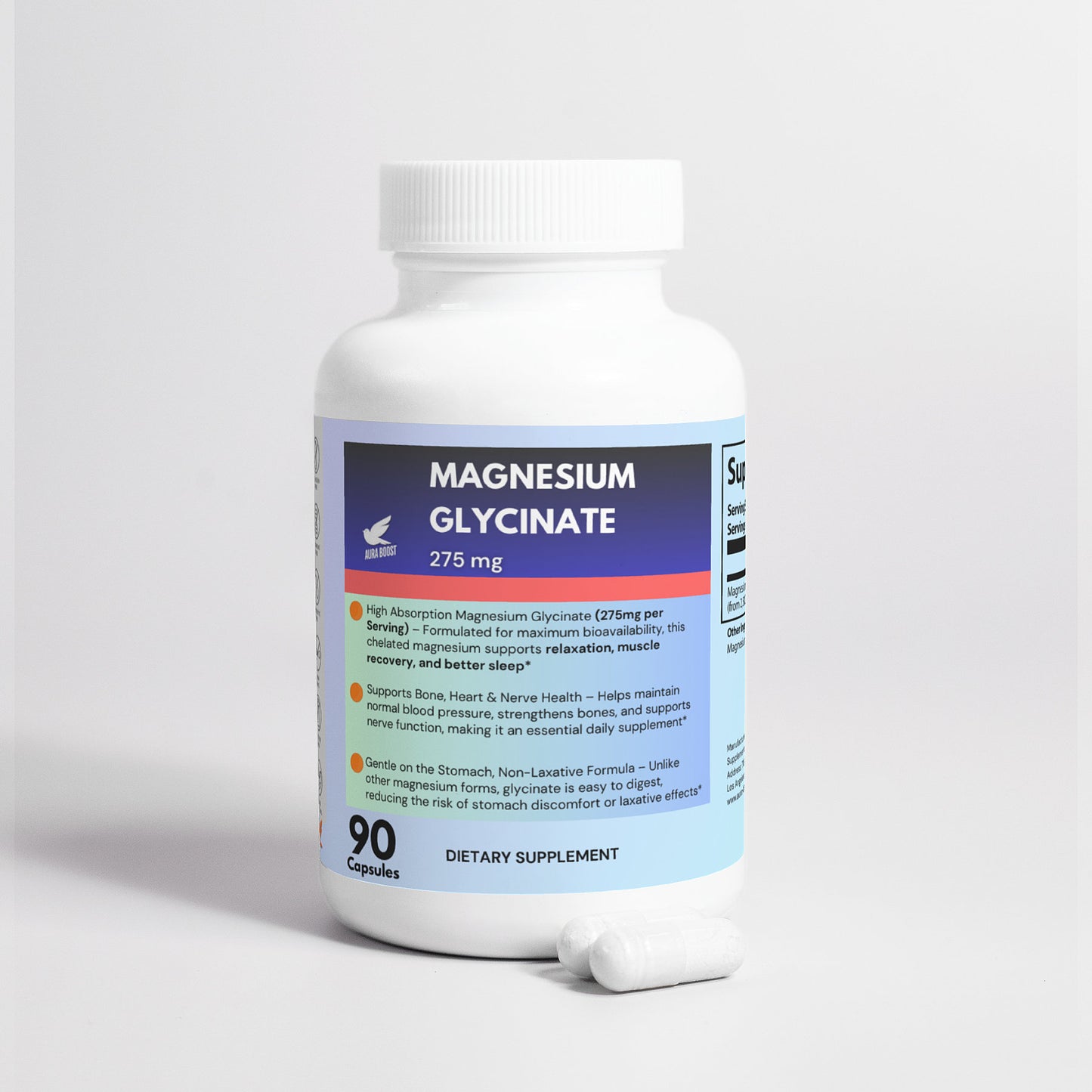Magnesium Glycinate Capsules - 200mg High Absorption Magnesium