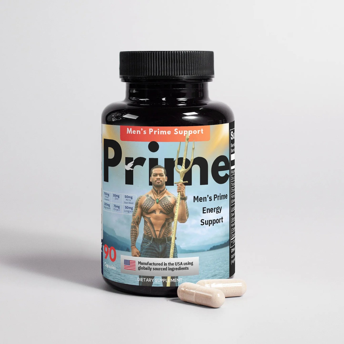 Men’s Prime Energy Support | Herbal Complex with Tribulus, Longjack, Saw Palmetto & Zinc | 90 Capsules | Made in USA