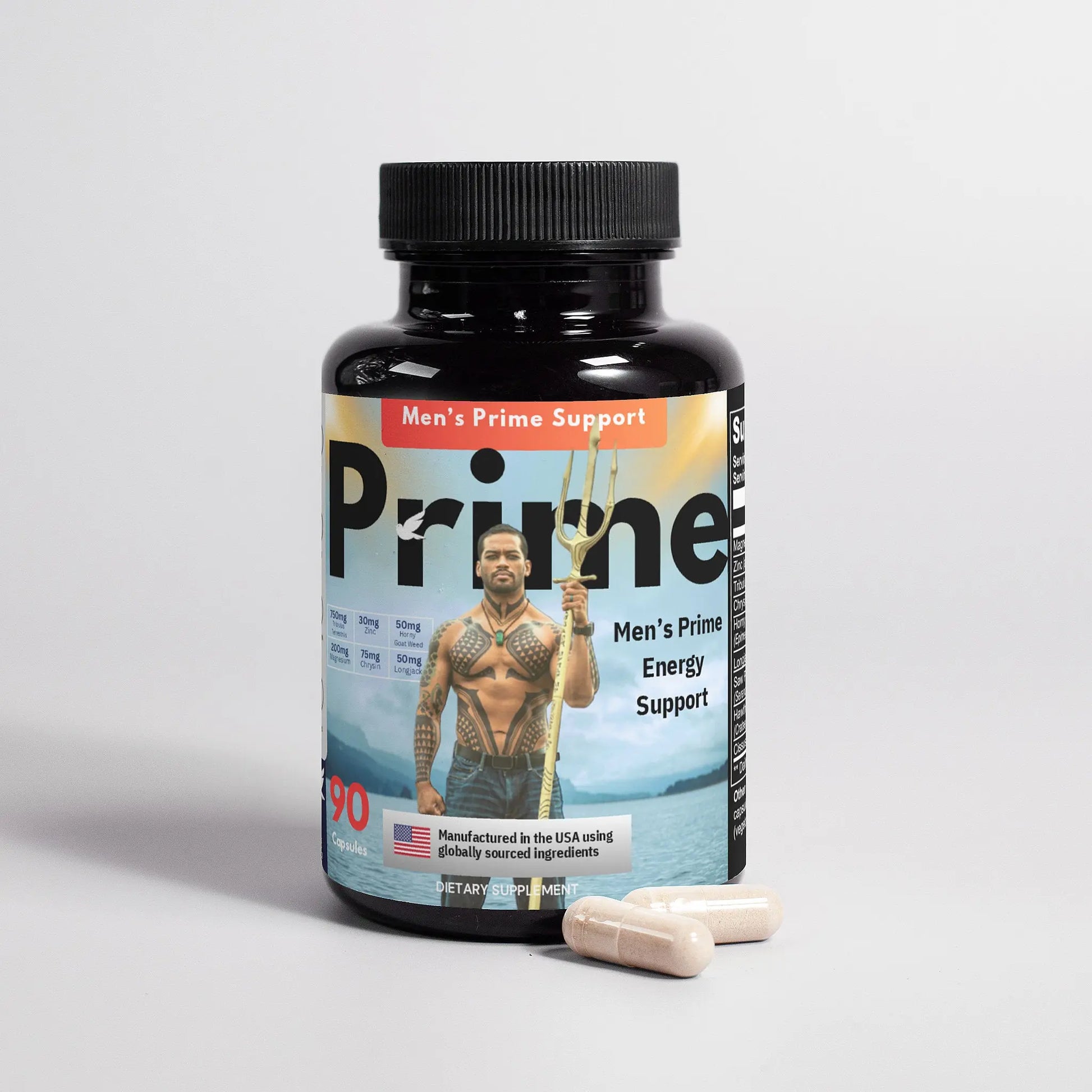 Men’s Prime Energy Support | Herbal Complex with Tribulus, Longjack, Saw Palmetto & Zinc | 90 Capsules | Made in USA