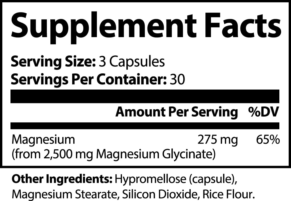 Magnesium Glycinate Capsules - 200mg High Absorption Magnesium