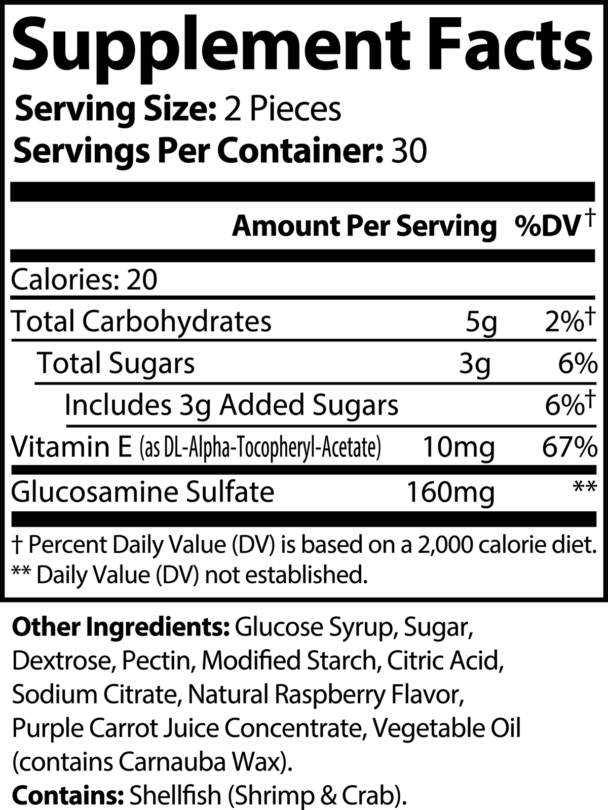 Joint Support Gummies with Glucosamine - Raspberry Flavor